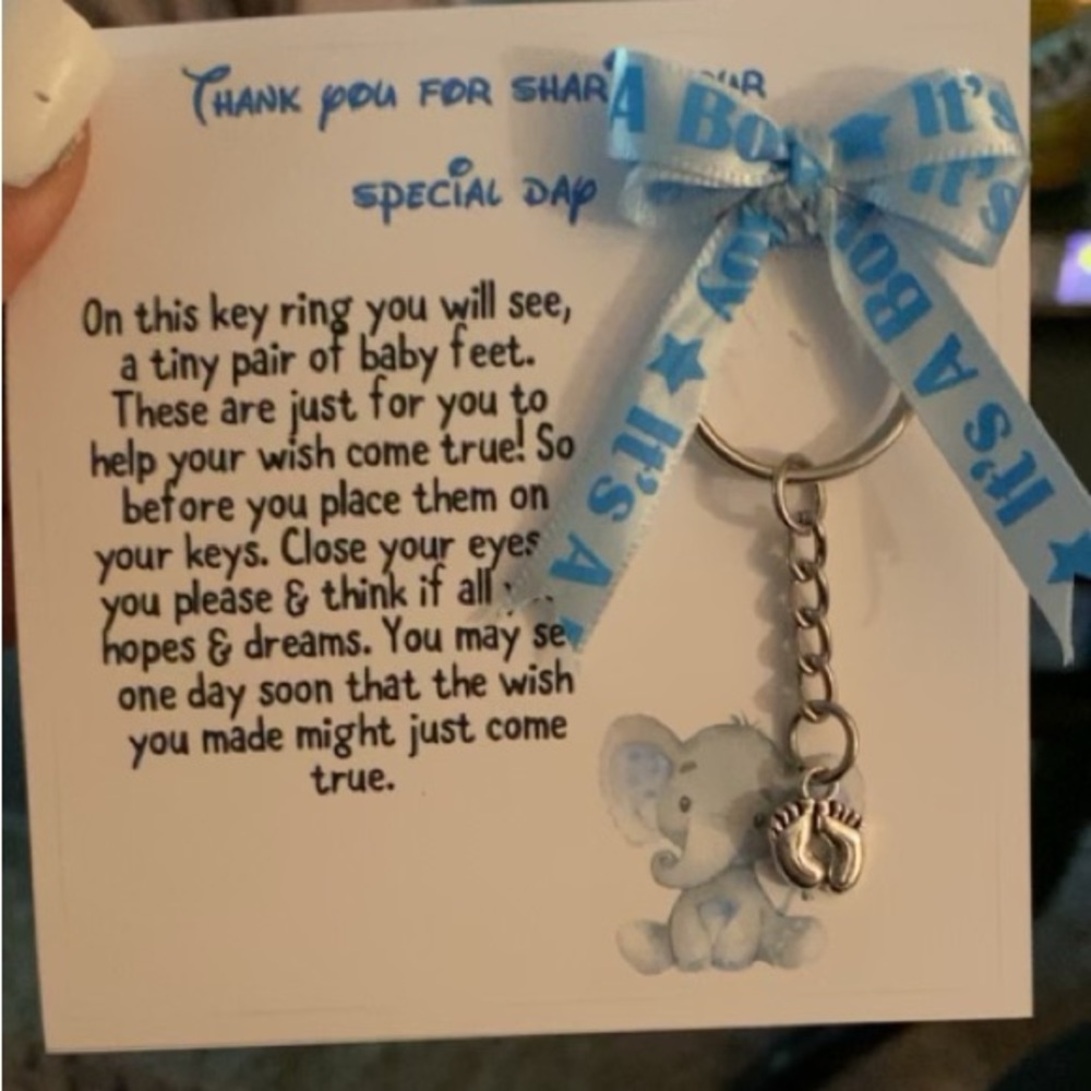 “Custom made”Baby Shower Keepsake Thank you keychains
